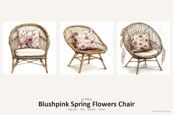 Blushpink Spring Flowers Chair: Elevating Digital Design with Intentional Aesthetics