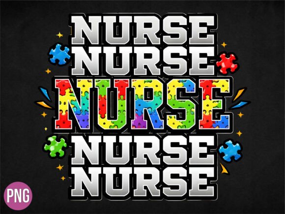 Colorful Autism Awareness Nurse PNG: A Premium Design Asset