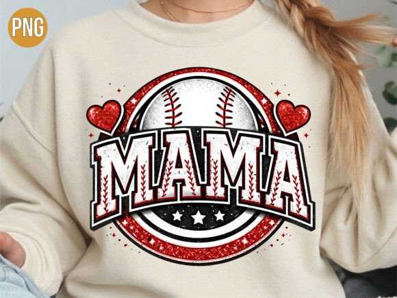 Creating the Perfect Baseball Mama Glitter Heart PNG T-SHIRT Design