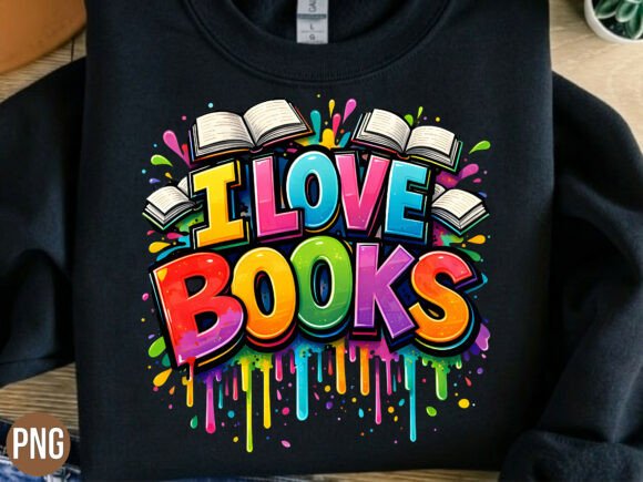 Elevating Print-on-Demand with the Colorful I Love Books Graffiti Shirt PNG: A Strategic Asset for Modern Creators