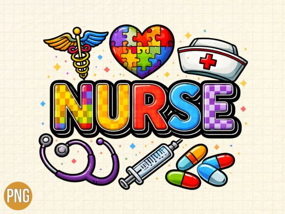 Evaluating the Autism Awareness Nurse Heart PNG for T-Shirts and Creative Projects