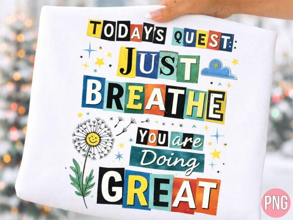 Evaluating the Just Breathe Ransom Note PNG for Print on Demand