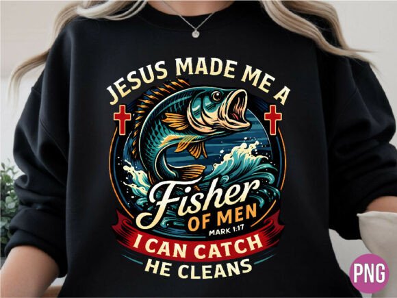 Integrating the Jesus Fisher of Men Christian Shirt PNG into Your Creative Workflow