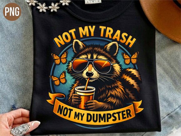 Not My Trash Not My Dumpster Raccoon PNG