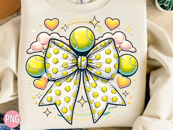 Tennis Ball Coquette Bow Sport PNG Shirt